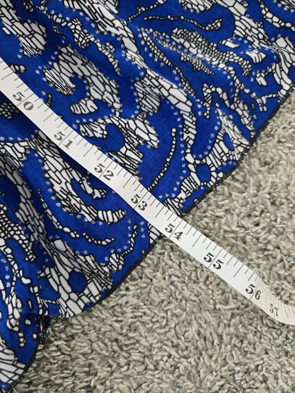 Ace Fashion royal blue and white paisley-print maxi dress. Size 1X. New - Picture 7 of 9